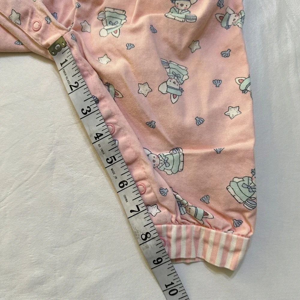 Vintage‎ OshKosh B'Gosh Vestbak Pink Bunny Sailor Romper 18M Overalls Bubble USA